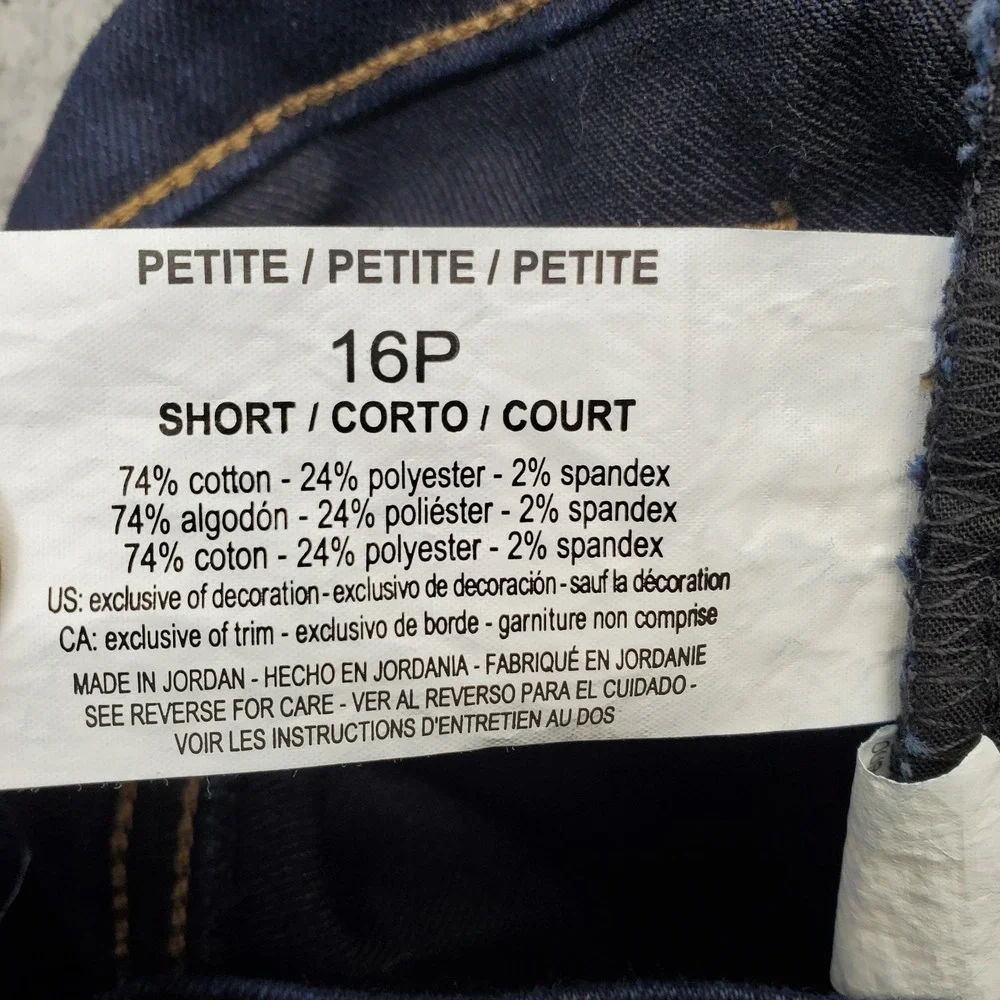 Gloria Vanderbilt Amanda Tapered Leg Jeans Womens 16P Blue Denim Classic Rise